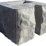 Блок столба Рваный камень с пазом